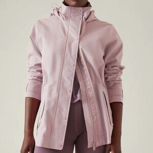 NEW Athleta RainOut Sutro Trench Jacket Medium Petite MP Smoked Mauve